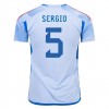 Virallinen pelipaita Espanja SERGIO 5 Vieras World Cup 2022 Lyhythihainen - Miesten